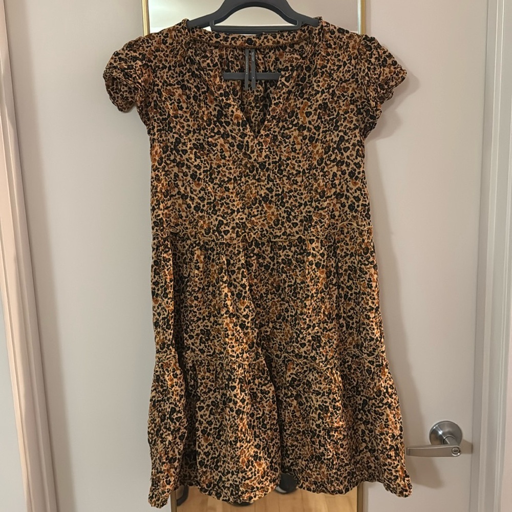 Anthropology cheetah print dress
